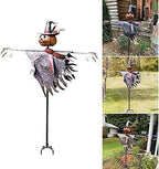 BE-STRONG Halloween Scarecrow Jack Lantern Decoration, 48.75 x 12 x 67.5 in, Metal + Resin - B09D3C7BZ3