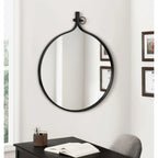 Modern Round Wall Mirror With Decorative Metal Frame