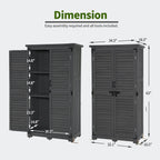 MCombo Tall Garden Wood Storage Shed, Brown - 1.52 x 2.85 ft