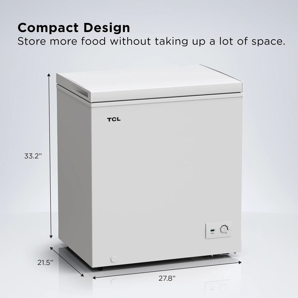 TCL Chest Freezer 5.0 Cu. Ft., White, Garage Ready - CF053W