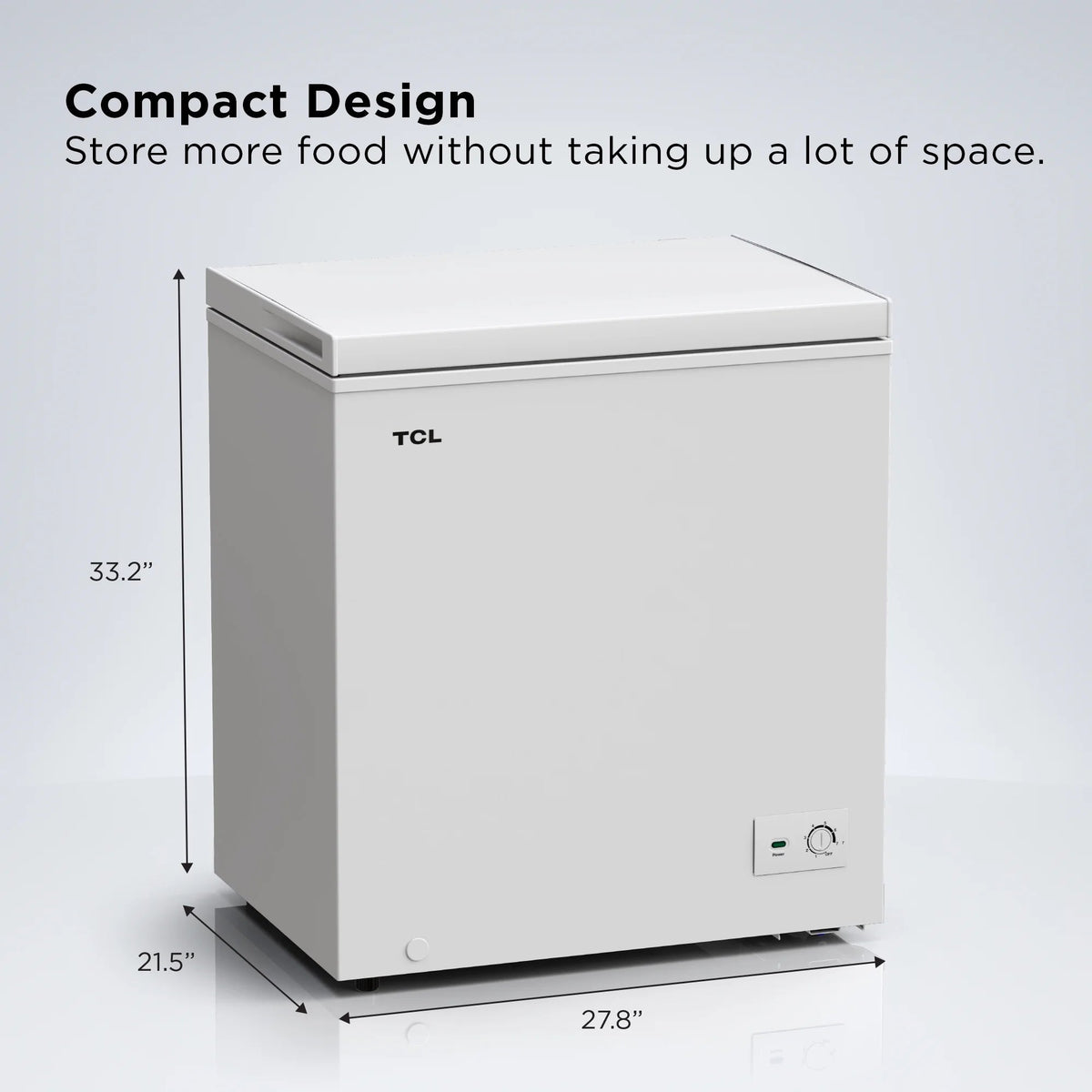 TCL Chest Freezer 5.0 Cu. Ft., White, Garage Ready - CF053W