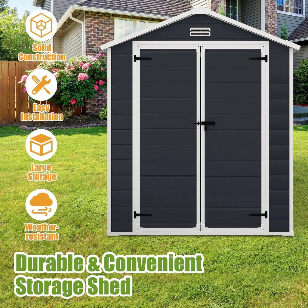 Enyopro Horizontal Resin Outdoor Storage Shed, 306Gal, 55.9in L x 29.52in W x 43.3in H