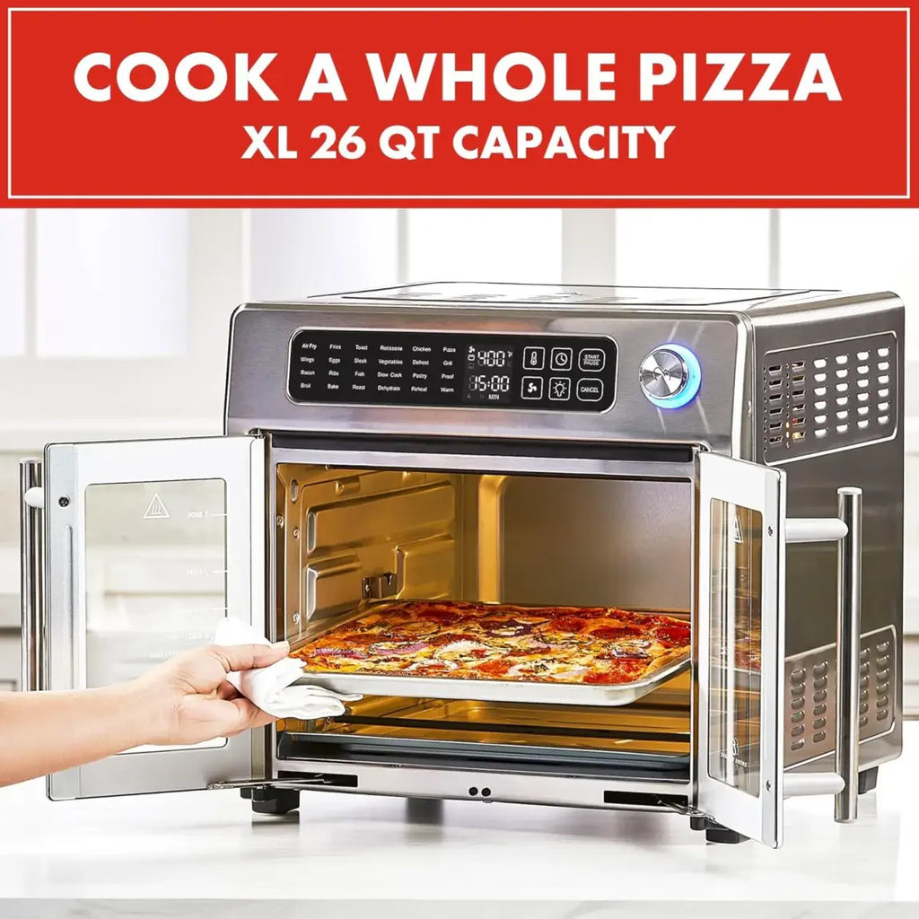 Emeril Lagasse 26 Quart Extra Large Air Fryer Convection Toaster Oven With French Doors - Stainless Steel