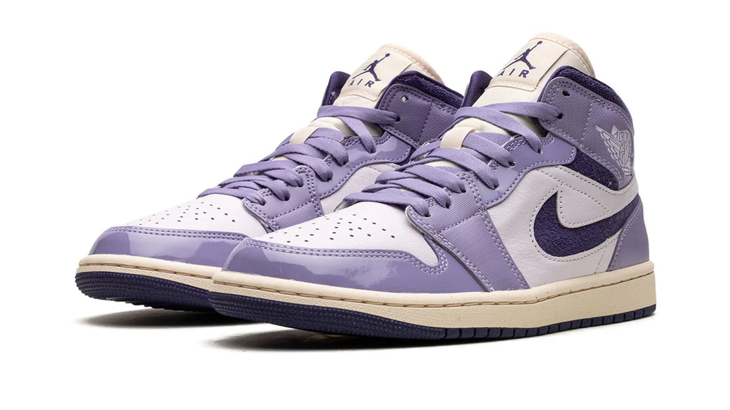 Air Jordan 1 Mid Women's Lifestyle Shoes - Sky J Purple, Barely Grape, Guava Ice