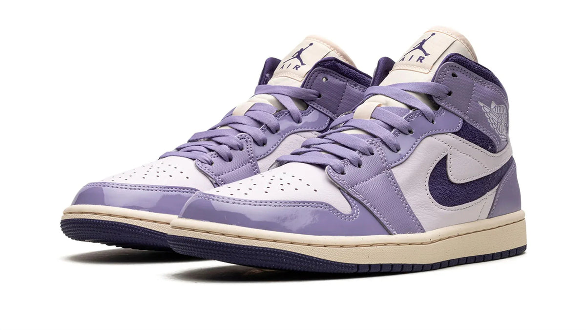 Air Jordan 1 Mid Women's Lifestyle Shoes - Sky J Purple, Barely Grape, Guava Ice