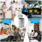 Bigacc 13 Gallon 50 Liter Automatic Stainless Steel Kitchen Trash Can - Automatic-Silver