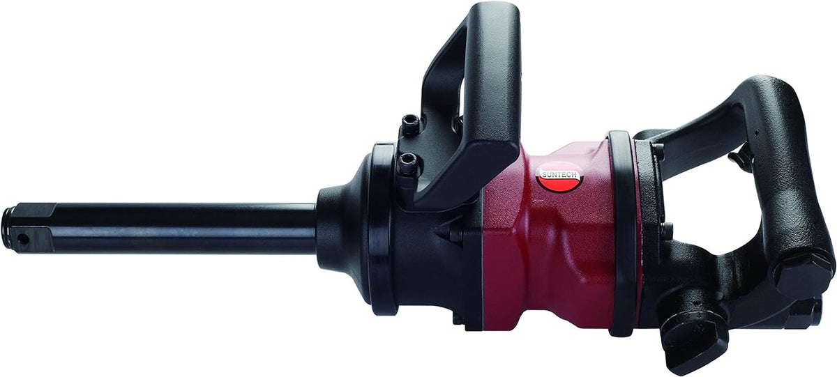 SUNTECH Air Impact Wrench, 1 inch with 7 inch Extended Anvil, Red/Black - SM-47-4073L7
