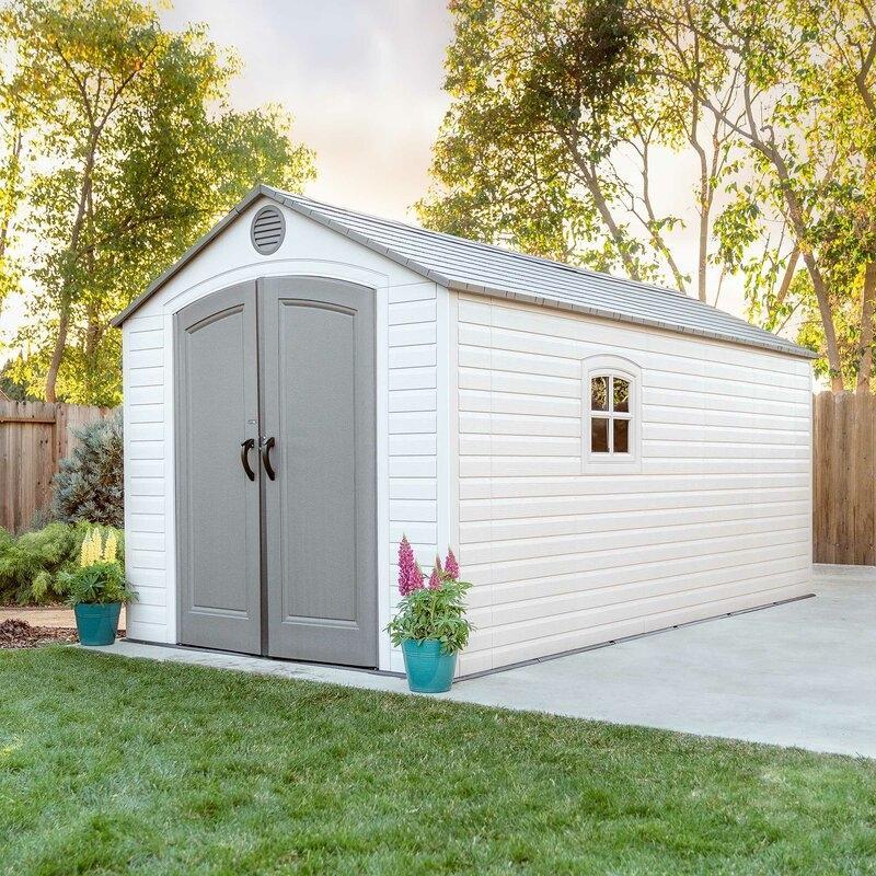 Lifetime Plastic Storage Shed 8 ft. W x 15 ft. D, Desert Sand - 60075