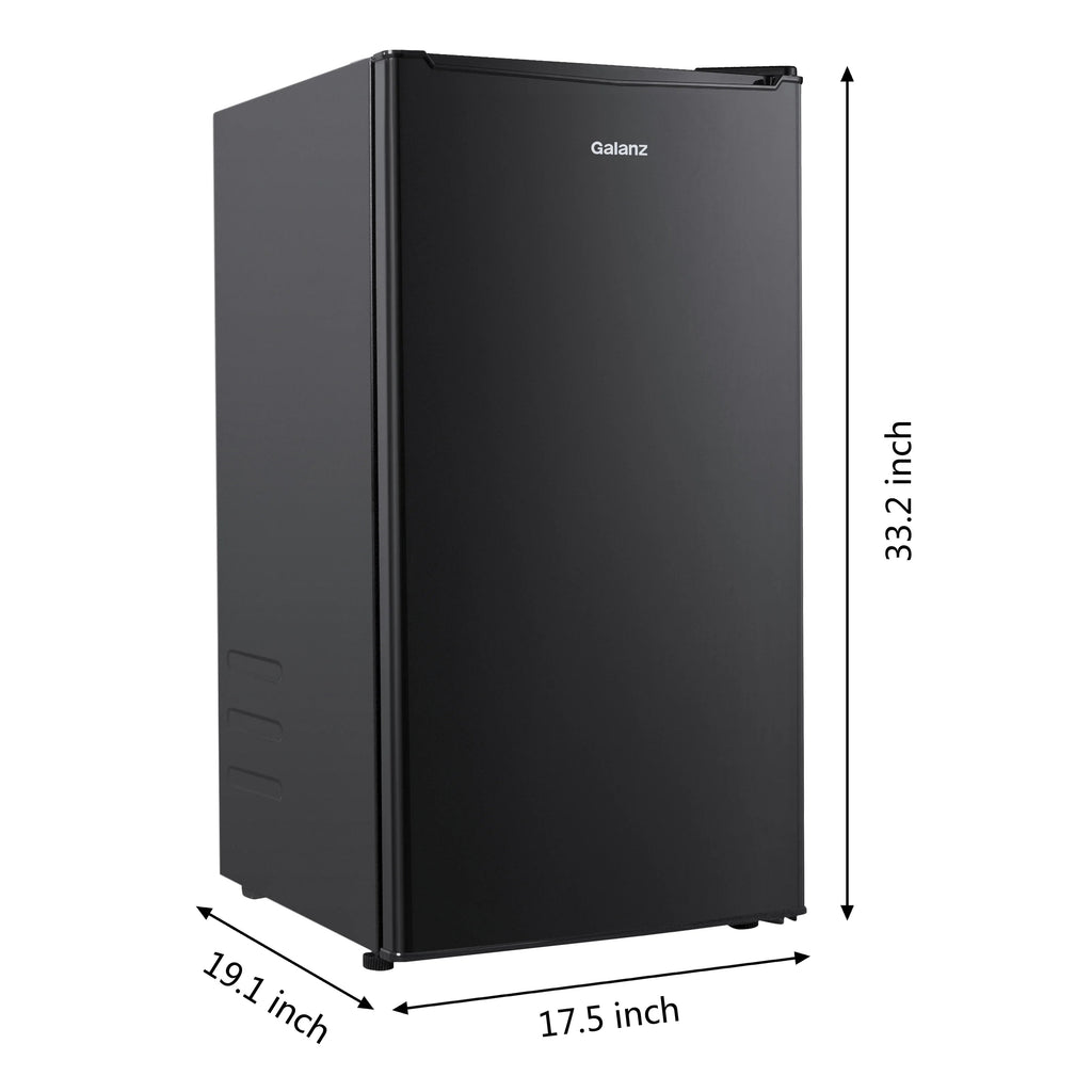 Galanz 3.3 Cu Ft One Door Mini Fridge, Black