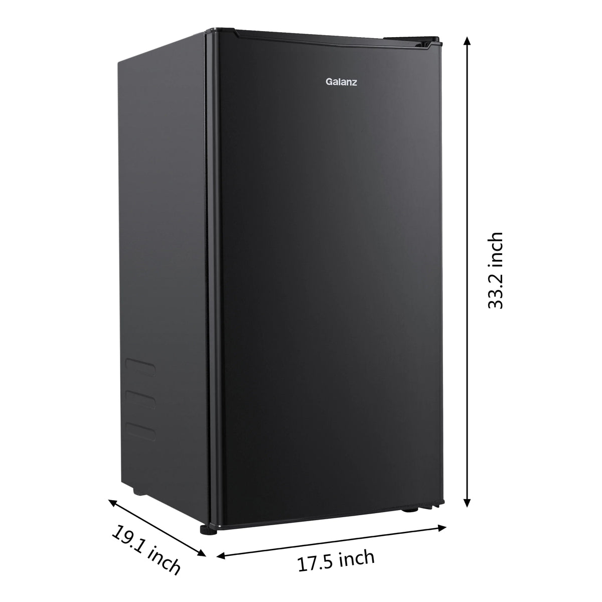 Galanz 3.3 Cu Ft One Door Mini Fridge, Black