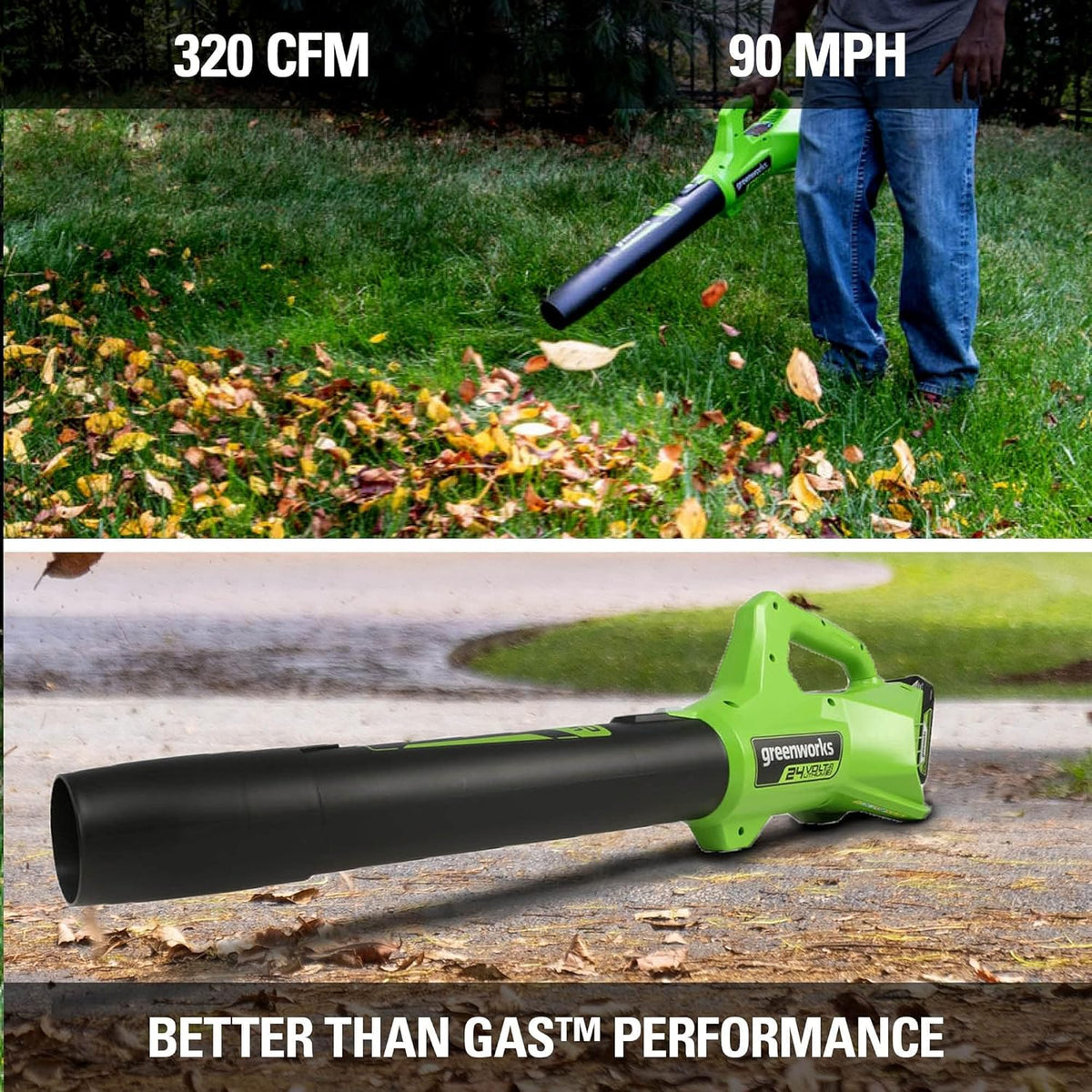 Greenworks 48V (24V x 2) 20in Cordless Battery Mower, 12in String Trimmer/Edger And 320 CFM Blower Combo Kit - 4.0Ah Batteries