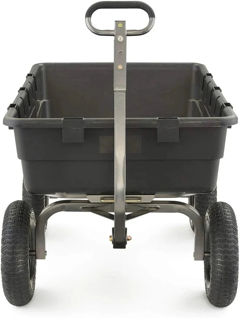Gorilla Carts Utility Dump Wagon 6 Cubic Feet 1200 lb Capacity Black - GOR6PS