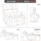 Heated Lift Recliner for Seniors with USB and Cup Holders