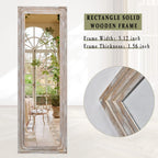 BEAUTYPEAK Full Length Floor Mirror With Stand, 64 x 21 in, Retro White