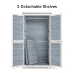 Lofka Outdoor Storage Cabinet With 2 Lockable Doors And 2 Adjustable Shelves, 34.3 x 18.3 x 63.2 in