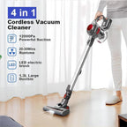 MOOSOO 4-in-1 Cordless Stick Vacuum Cleaner, 1.3L, 120W - XL-618A