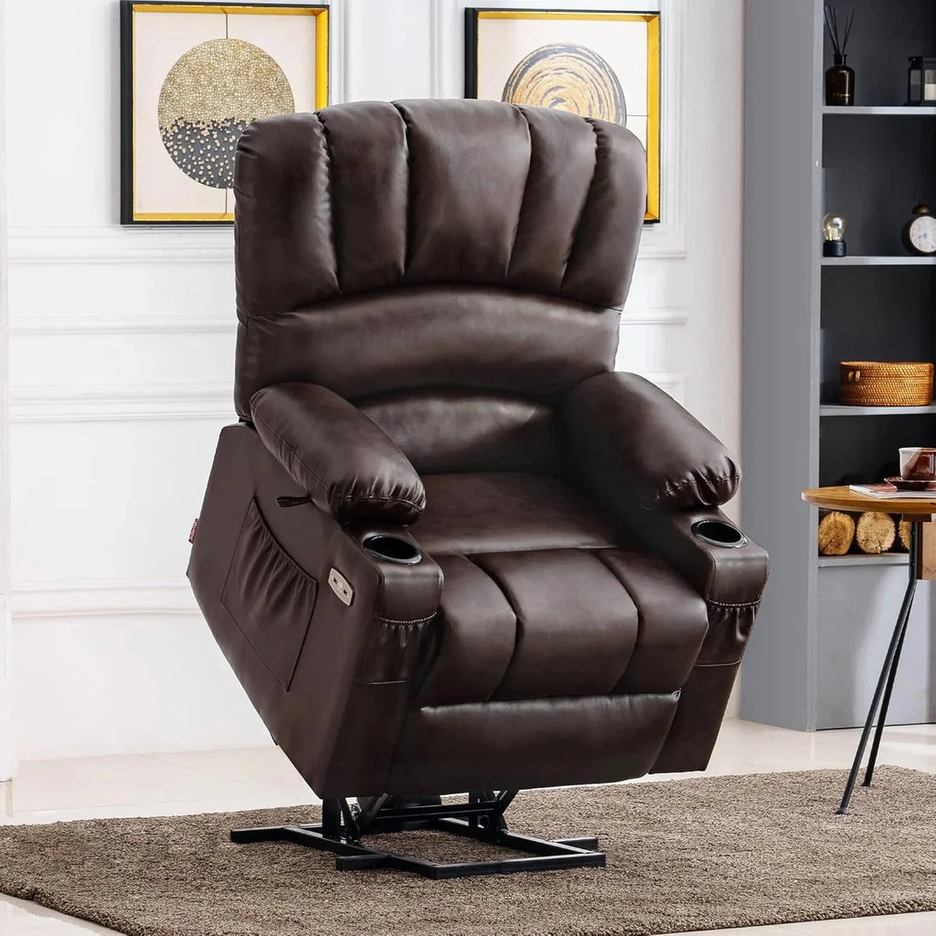 Heated Lift Recliner for Seniors with USB and Cup Holders