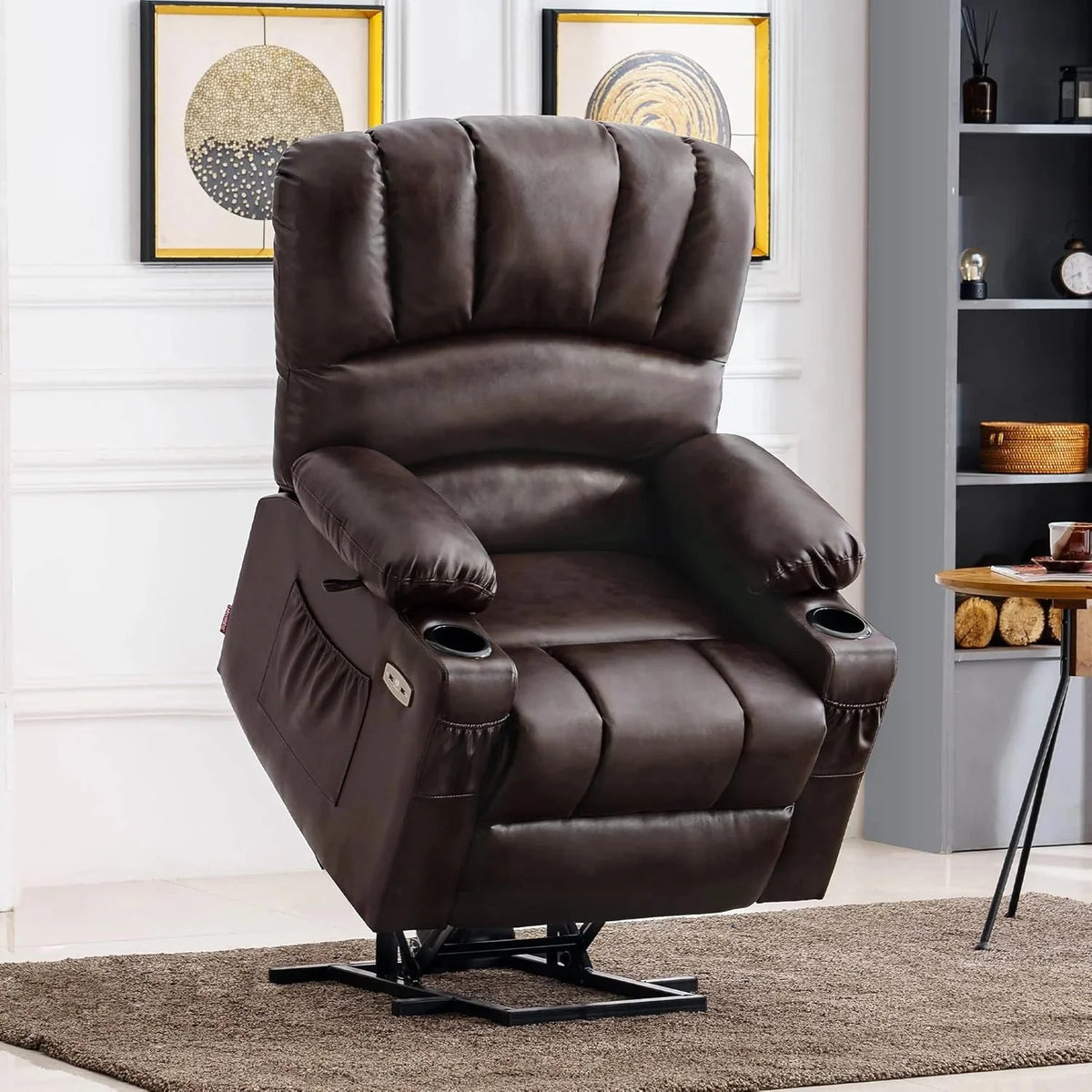 Heated Lift Recliner for Seniors with USB and Cup Holders