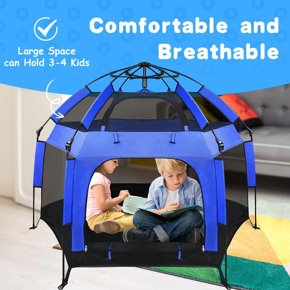 Outdoor Baby Playpen With Canopy, 61 x 61 x 49.2 in