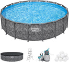 Bestway Above Ground Pool Set, 18 ft x 52 in, Dark Marble - APX 365
