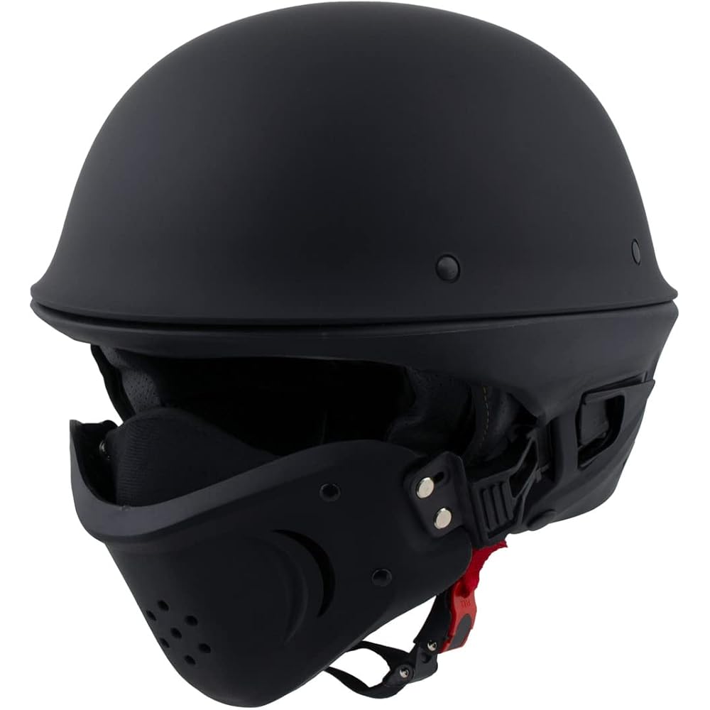 Milwaukee Helmets 3/4 Open Face 2 in 1 Motorcycle Helmet, Flat Black, Small - MPH9830DOT