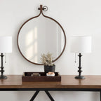 Modern Round Wall Mirror With Decorative Metal Frame