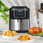 GVJMTKP Air Fryer 1700W 6.9 Quart With Digital Display And Nonstick Basket - Black