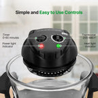 18 Quart Convection Countertop Air Fryer With Glass Bowl, Broil Rack And Toasting Rack
