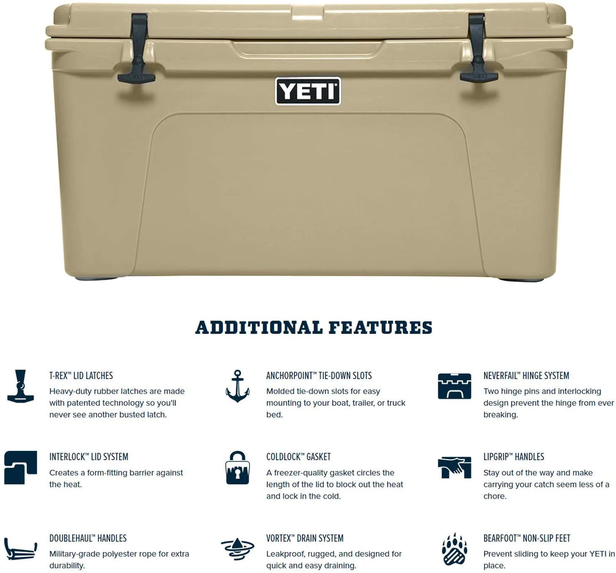 YETI Tundra 75 Cooler, Desert Tan - 100.75010000
