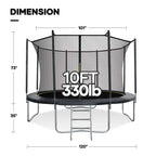 MARNUR Kids' Trampoline 8 ft With Enclosure Net, Ladder And Wind Stakes - 330 lbs Weight Capacity