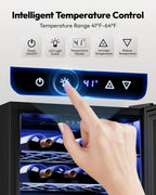 EUHOMY 25 Bottle Compressor Wine Cooler Refrigerator, Black, 18.7in D x 17.5in W x 31.3in H