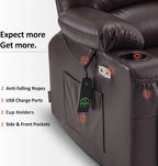 Heated Lift Recliner for Seniors with USB and Cup Holders