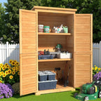 Lofka Outdoor Storage Cabinet With 2 Lockable Doors And 2 Adjustable Shelves, 34.3 x 18.3 x 63.2 in