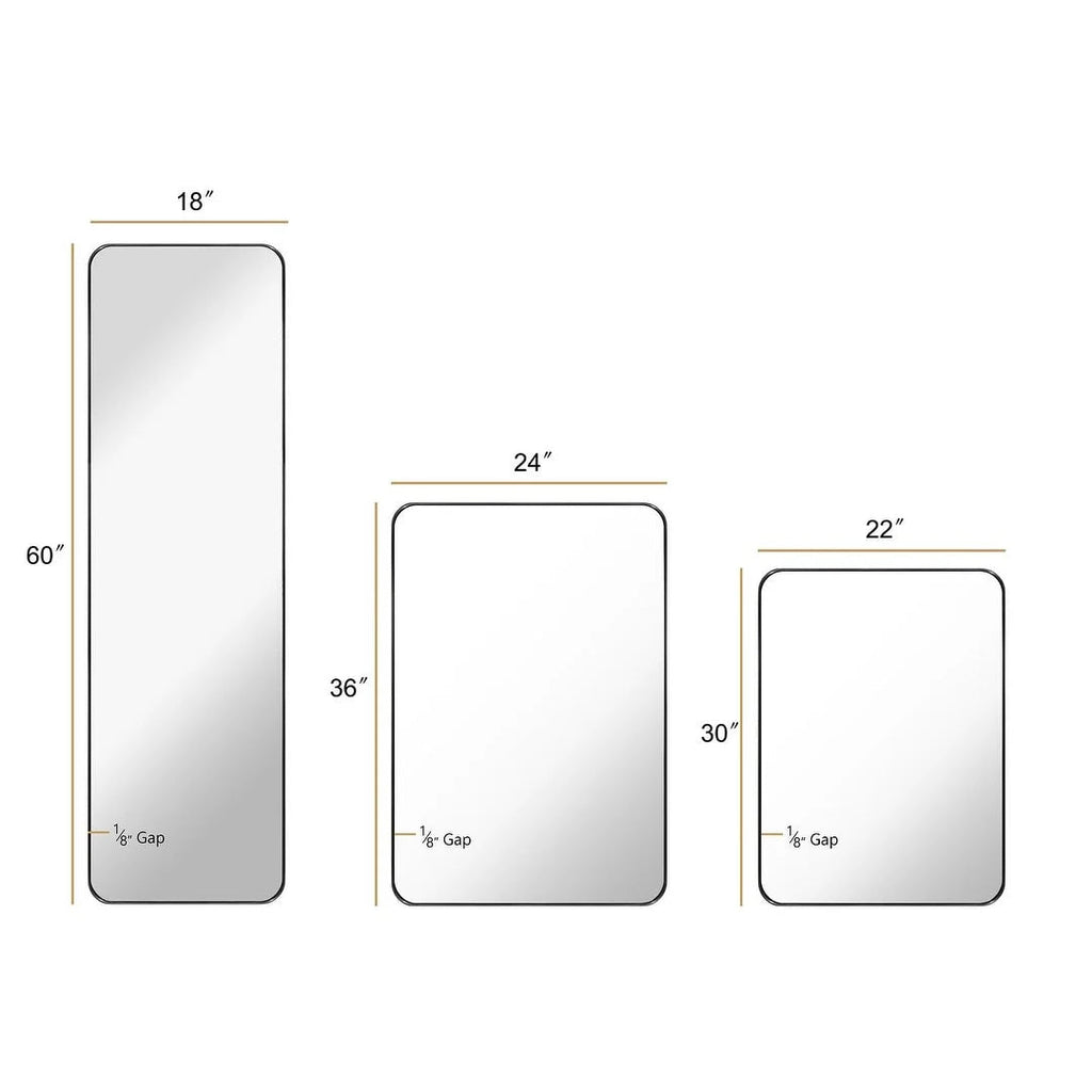 Metal Wall Mounted Decorative Mirror - Vertical Or Horizontal Hanging