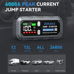 ZUKAKA Portable Car Jump Starter 6000A Peak 12V, 26800mAh - LED Light