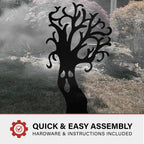 Haunted Hill Farm Black Iron Haunted Tree Silhouette, 0.8 x 34.5 x 66.5 inches - HHMTTREE066-0BLK