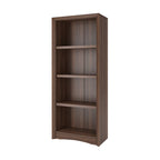 CorLiving Quadra Brown Engineered Wood Tall Adjustable 4-Shelf Vertical Bookcase