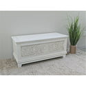 International Caravan Windsor Hand-Carved Storage Bench - Antique White