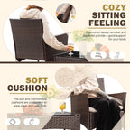 4-Piece Patio Rattan Wicker Furniture Set - T-LCRF834M18