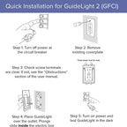 SnapPower GuideLight 2 Duplex LED Night Light Outlet Wall Plate, 6 Pack, White