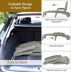 Folding Plastic Outdoor Chaise Lounge Chair With Wheels, 6-Position, 65.5 x 29 x 16.5-37 in, 330 lbs