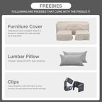 3-Piece Outdoor Sectional Wicker Patio Furniture Set With Ottoman And Storage Table - Light Grey