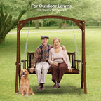 VINGLI Heavy Duty 880 LBS 5 FT Wooden Porch Swing Bench - Rustic