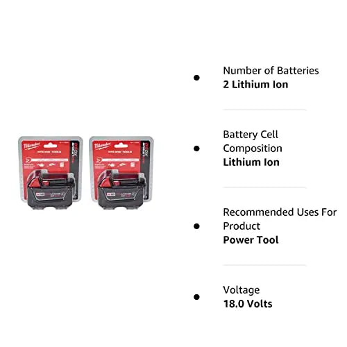 Milwaukee 18V 5Ah XC Extended Capacity Resistant Battery - 2 Pack