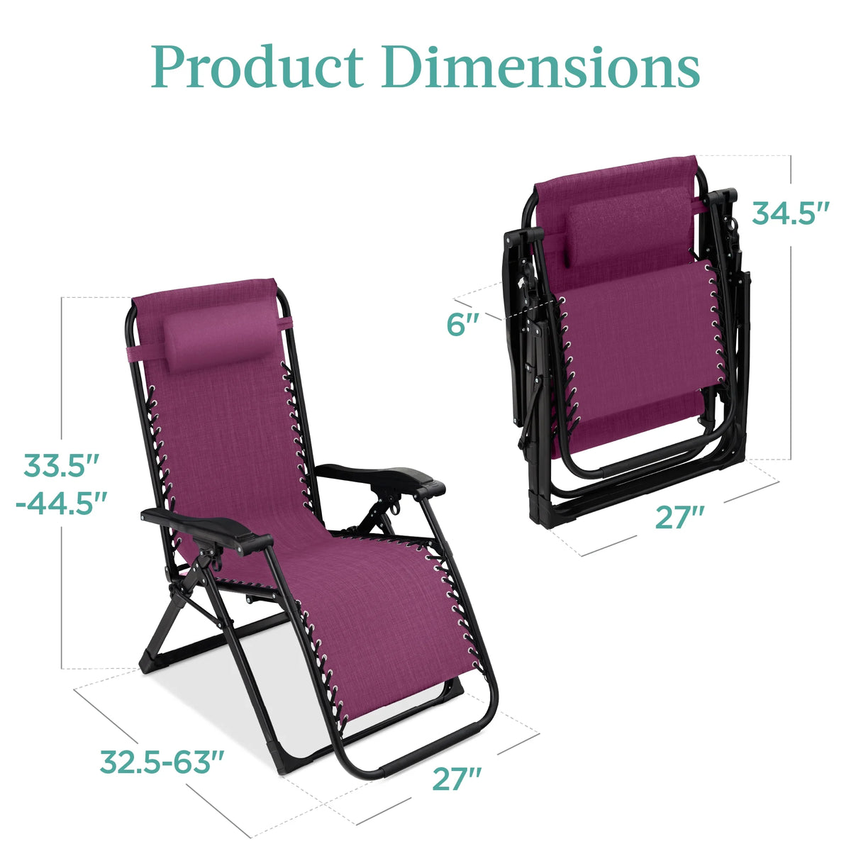 Best Choice Products Oversized Zero Gravity Folding Recliner With Removable Cushion And Side Tray - Fossil Gray