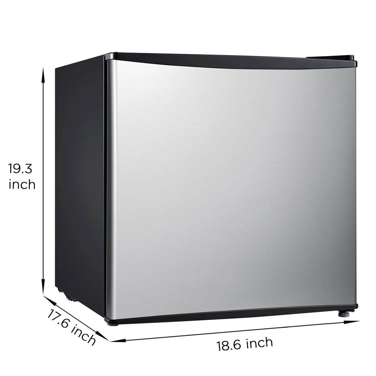 Mainstays 1.7 Cu. Ft. Single Door Mini Refrigerator, Stainless Steel Look