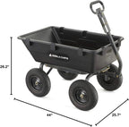 Gorilla Carts Utility Dump Wagon 6 Cubic Feet 1200 lb Capacity Black - GOR6PS
