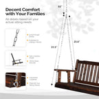 VINGLI Heavy Duty 880 LBS 5 FT Wooden Porch Swing Bench - Rustic