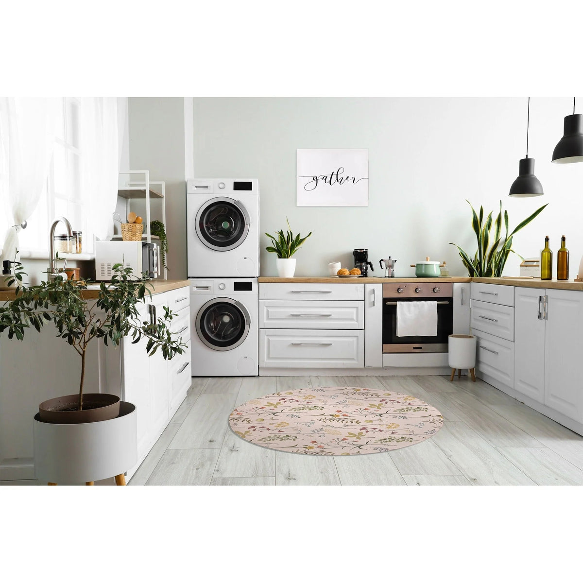 Fall Botanical Floral Anti Fatigue Non Slip Kitchen Mat