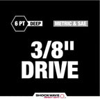 Milwaukee SHOCKWAVE 3/8 in. Drive SAE And Metric 6 Point Impact Socket Set, 43-Piece